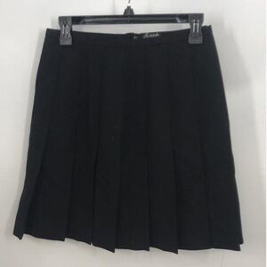 J. Crew Classic Pleated Black Wool Skirt